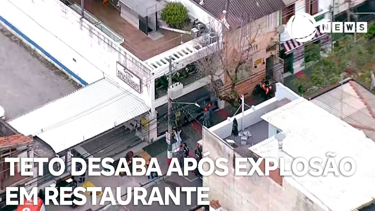 Teto desaba após explosão em restaurante no centro de São Paulo