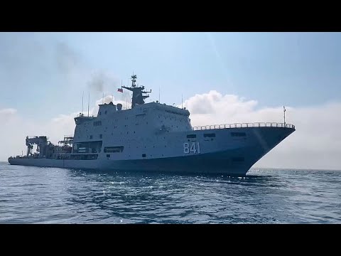 YouTube video thumbnail: China and Russia Conduct Joint Naval Drills in the Sea of Japan