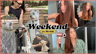 【週末のルーティン】うーちゃんと2人きりの週末をお届け。タキマキのヘアケア事情も【ダイソン】
