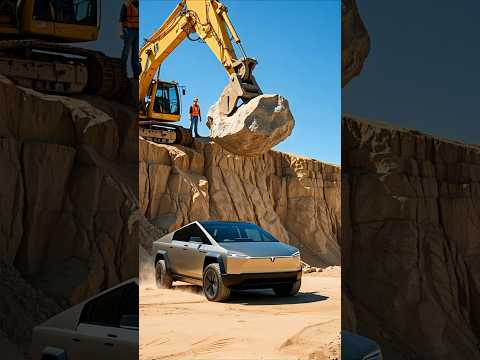 Tesla Cybertruck vs 1000 KG Rock! &#129327;