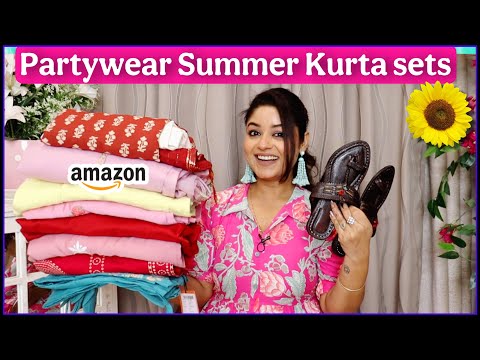 Heavy Amazon kurta pant sets Haul Chikankari, Gota work Designer suit Haul shop with Vaishali Mitra