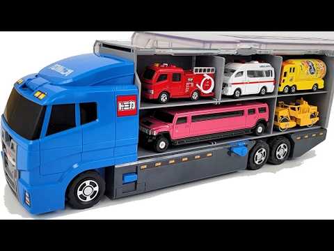 トミカ☆はたらくくるまのミニカーを開封しチェックしてコンボイへ収納しますよ☆