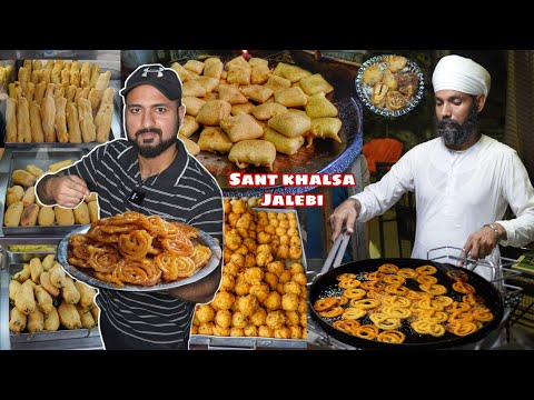 Sant Khalsa Ji Desi Ghee Jalebi, Mix Pakode, Mirchi Vada & More || Delhi Street Food