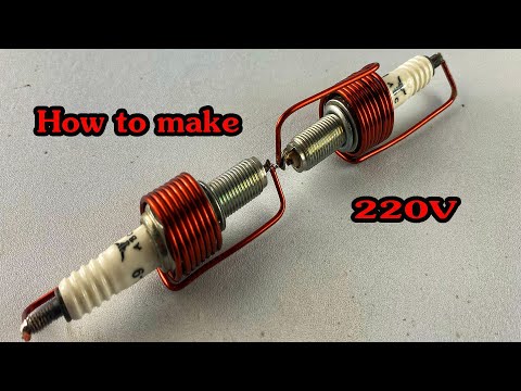 I Make 220v Free Electricity Energy Using By Spark Plug With Copper Wire #engineering #technology