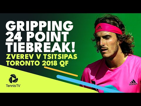 GRIPPING 24-Point Tiebreak! Alexander Zverev vs Stefanos Tsitsipas | Toronto 2018 Quarter-Final