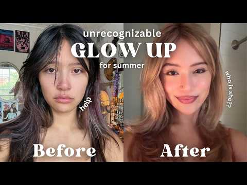 GLOW UP WITH ME *unrecognizable* for summer!! thrifting an outfit, dyeing my hair blonde, & more!
