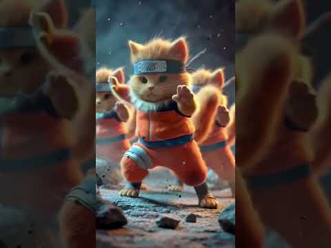 Naruto? no it's Narucat! #anime #animals #cutecat #ninja #ninjacat #pets #petlover #ai #aishorts