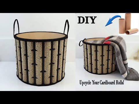 Turn Cardboard Rolls Into A Stunning Basket! | Easy DIY Tutorial