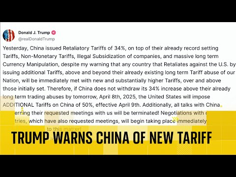 BREAKING: Trump threatens China with new 50% tariff