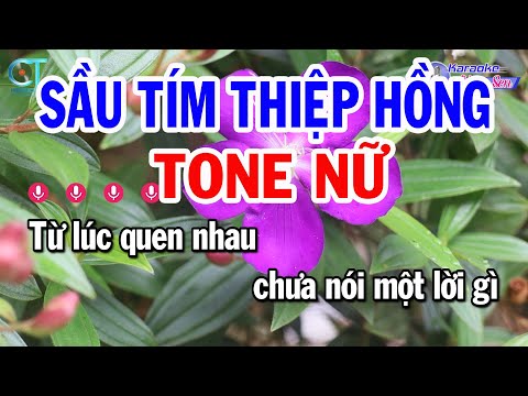 Karaoke Sầu Tím Thiệp Hồng Tone Nữ ( A#m ) Nhạc Sống Hay Nhất | Karaoke Đồng Sen