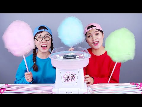 Kẹo bông cầu vồng khổng lồ Mukbang DONA