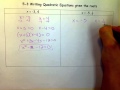 Forming Quadratic Equations from Roots