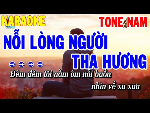 Karaoke Nỗi Lòng Người Tha Hương Nhạc Sống Tone Nam Dễ Hát | Karaoke Thanh Hải
