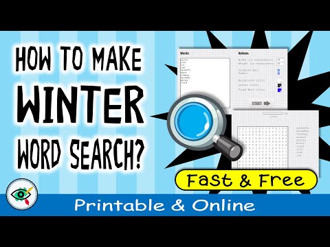How to make a Word Search Puzzle for the Winter | Word Search Maker | Printable Word Search | FREE!