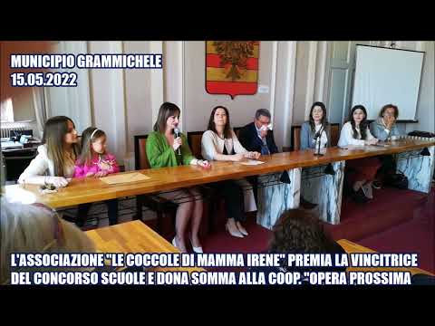 Video: (VIDEO interviste) La Cooperativa "Opera Prossima" ha ricevuto in dono una somma dall'associazione "Le coccole di mamma Irene", in municipio, a Grammichele, domenica 15 maggio.