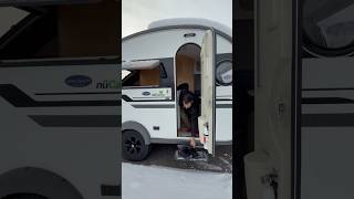 Winter Snow Camp Setup Teardrop Camper