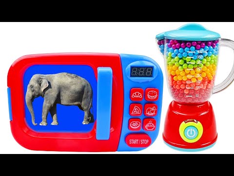 Mixing Rainbow Candy, Animals Elephant with Magic Machine Cutting ASMR | Best compilation video