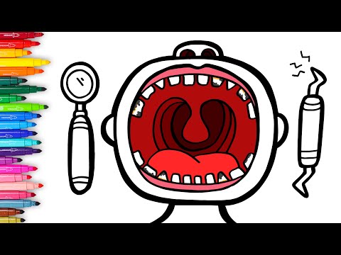 Dibuja y Colorea una Boca con Caries 🦷👄 ¡Hora de ir al Dentista!