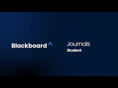 Journals in Blackboard for Students