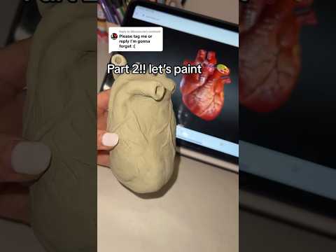 PART 2- painting my clay heart 🫀 #creative #DIY #clayart