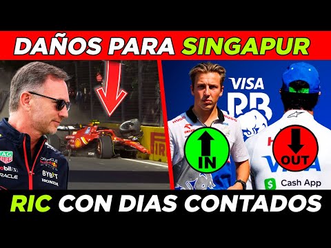 🚨 ¡ULTIMA HORA! ¿SIN REPUESTOS para CHECO en SINGAPUR? 🤔 HORNER PREOCUPADO 🔥 RIC con DIAS CONTADOS