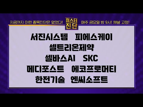 서진시스템/피에스케이/셀트리온제약/셀바스AI/SKC/메디포스트/에코프로머티/한전기술/엔씨소프트_종목 진단 [이종복 전문가_미스터 진단 1부]