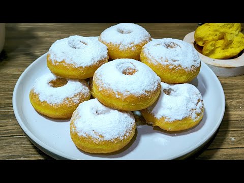 LEBIH LEMBUT DARI DONAT KENTANG || CARA MEMBUAT DONAT LABU KUNING EMPUK DAN LEMBUT