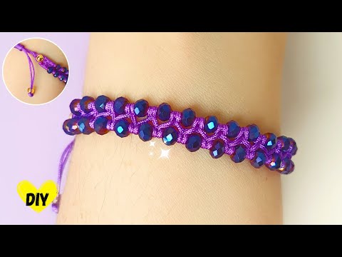 🔍 Descubre la técnica que hará brillar tus pulseras Pulseras de hilo y cristales paso a paso ✨
