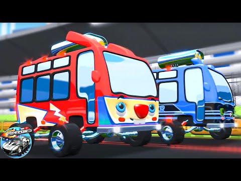 Wheels on the Bus + More Vehicle Cartoon Videos for Kids