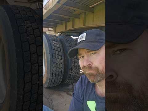 Mudflap replacement on a semi truck