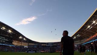Blackhawk Helicopter flyover just before the MLS All-Star Match at Allianz Field in St. Paul, MN