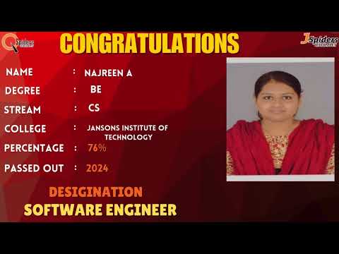 Student Placement Story From QSpiders/JSpiders | Chrompet Chennai