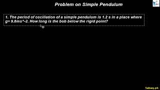 Problem on Simple Pendulum