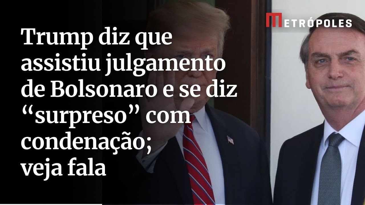 Trump afirma que assistiu ao julgamento de Bolsonaro e se diz “surpreso” com condenação; veja fala