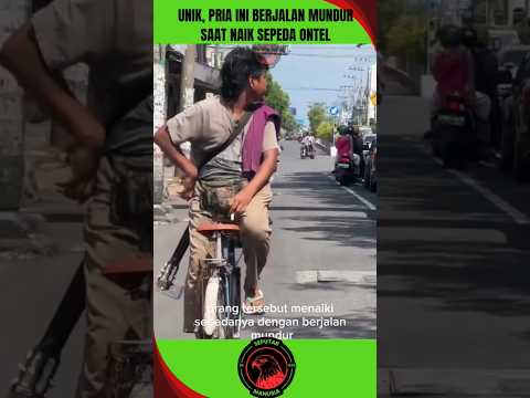 unik, naik sepeda ontel berjalan mundur#viralvideo #faktaunik