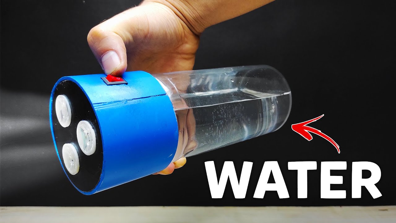 Never use battery – How to make water powered flash light