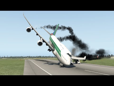 B747 Loses Landing Gear on Final Approach | XP1