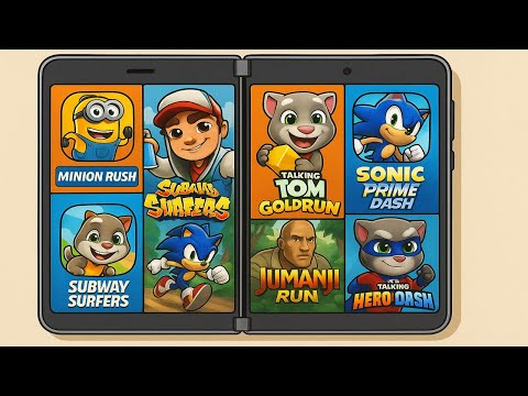 Minion Rush VS Subway Surfers,Talking Tom Gold Run VS Sonic Prime Dash [Microsoft Surface Duo]