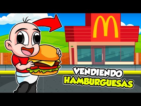 BEBE NOOB TRABAJA COMO VENDEDOR DE HAMBURGUESAS 🍔ESCAPA DE LAS HAMBURGUESAS EN MINECRAFT ROBLOX