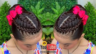peinado en trenza corona facil✨ peinados sencillos