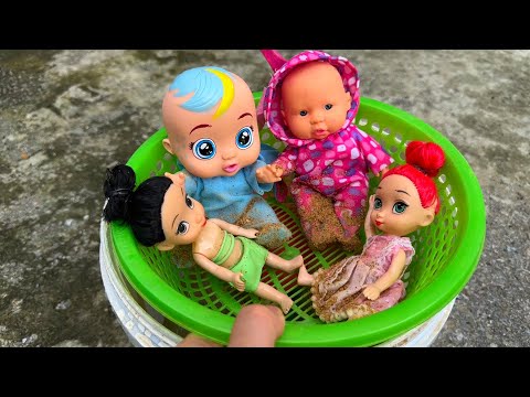 suhana priti ke kahani part 9barbie doll house and village |Bathe the doll and clean her new clothes