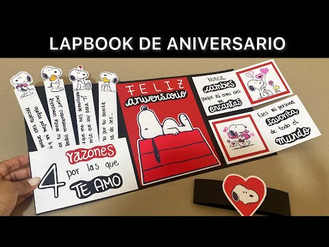 Como hacer una LAPBOOK de amor para REGALAR | Labpook de snoopy