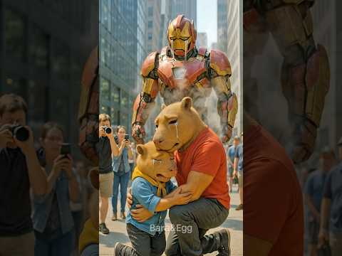 Iron Man Cried for This Capybara #usa  #emotionalshorts #trending #capybara #animation #ai