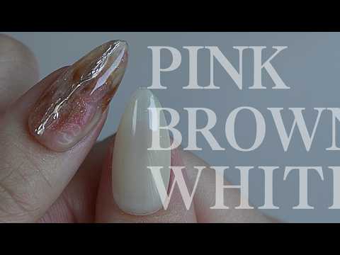 ピンクとブラウンのニュアンスが想像以上に可愛かった🩷カラージェルは100均のあの4色!