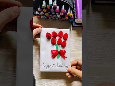 3D tulip flower wish card🌷😍 #diy #art #craft #shorts #shortsfeed #shortvideo #viral #viralvideo