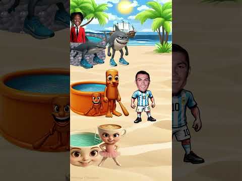 ¿Messi podrá entrar en la piscina de Tralalelo😱🦈?-Ronaldo🐐,Messi🥶,IshowSpeed🤩,Tralarero🦈🔥.