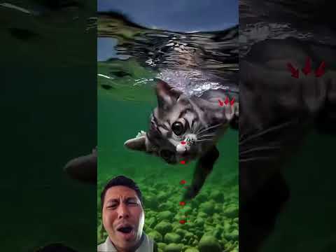 Poor Cat Drowning in the Water – Sad Cry for Help 😿🥺😭💔 #cat #kitten #catlovers #catvideos #catshorts