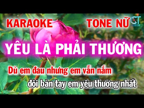 YÊU LÀ PHẢI THƯƠNG Karaoke Tone Nữ – Làng Hoa