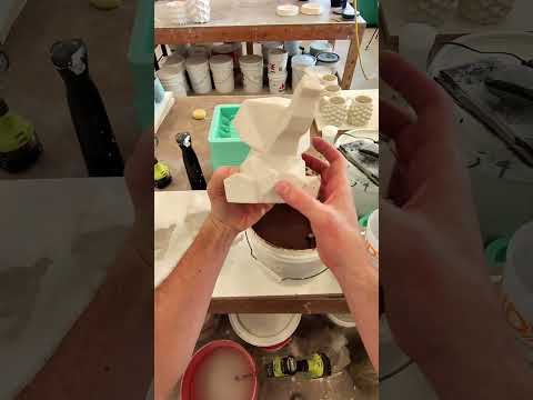 Porcelain elephant in my Snow Leopard glaze