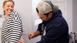 HUSBAND GIVES BEST FIRST IVF Progesterone Injection